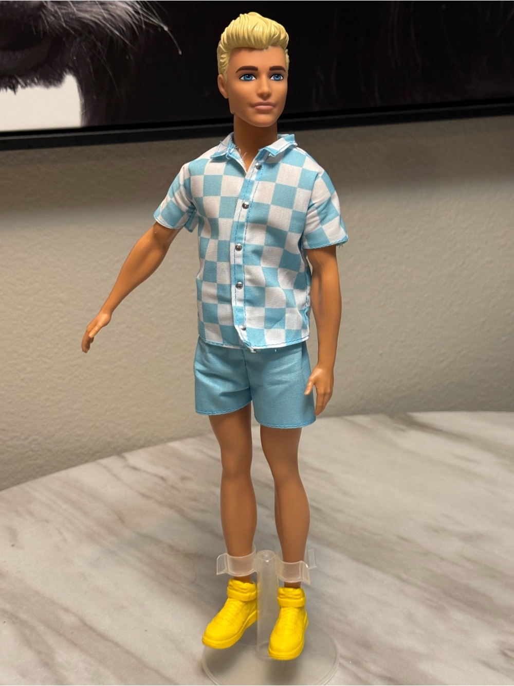 Barbie Mattel Beach Ken doll blonde hair in blue & yellow
